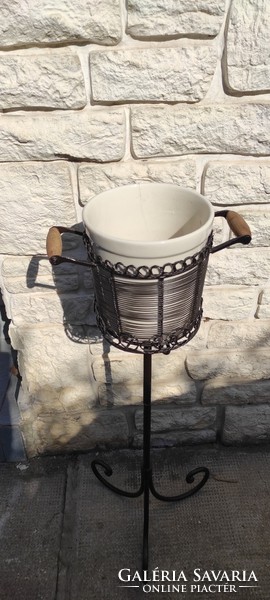 Flower stand, pedestal, champagne cooler, drink, leather, liquor bucket stand, drink stand, wine stand!
