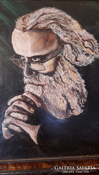 Elderly man painting - picture of gábor biró?