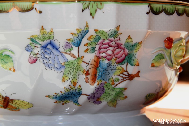 Herend Victoria oval large soup bowl vbo 1.