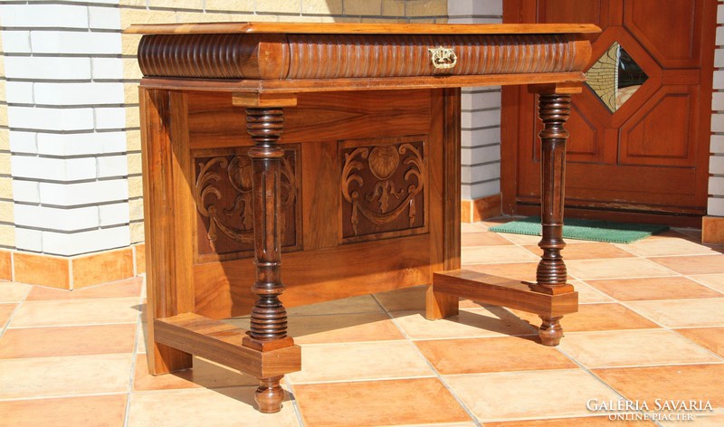 Old German richly carved console table 1.