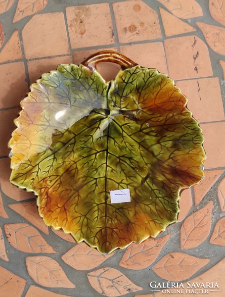 Schütz chilli majolica ceramic leaf shape plan! Art Nouveau No. 1