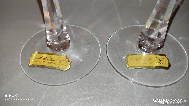 Handcut lead crystal - pair of hand-polished crystal glass glasses