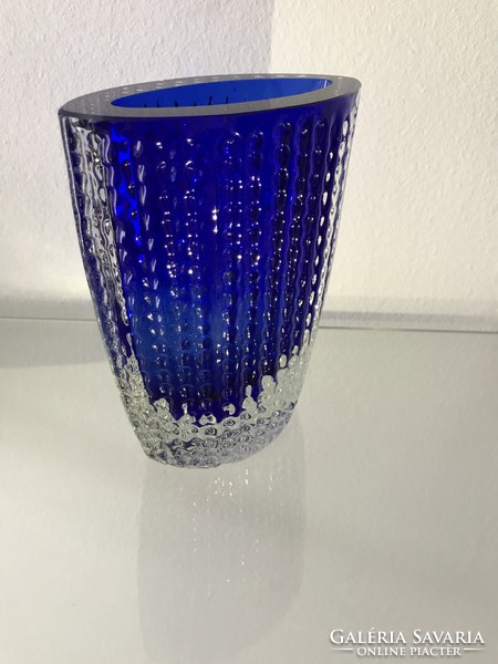 Kurt Wokan német modernista kristály váza M016