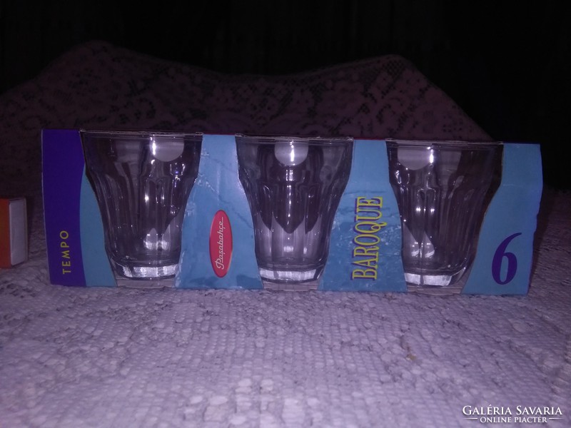 Retro classic coffee set - six glasses - glass, in unopened packaging