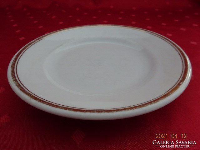 Zsolnay porcelain, small plate with gold edges, diameter 18.5 cm. He has!