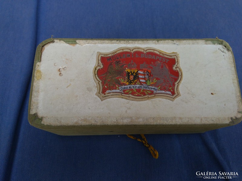 1870 - Antique müller l.L. Budapest csász. And kir. Hi. Perfumer - textile box, coat of arms