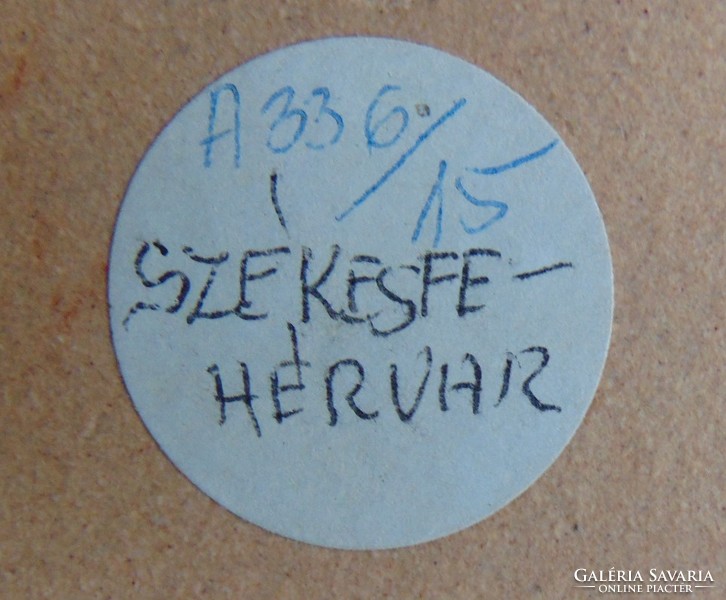 Székesfehérvár - Országalma régi számozott fali kerámia plakett, falidísz