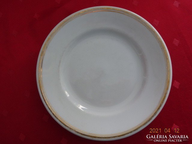 Zsolnay porcelain, small plate with gold edges, diameter 18.5 cm. He has!