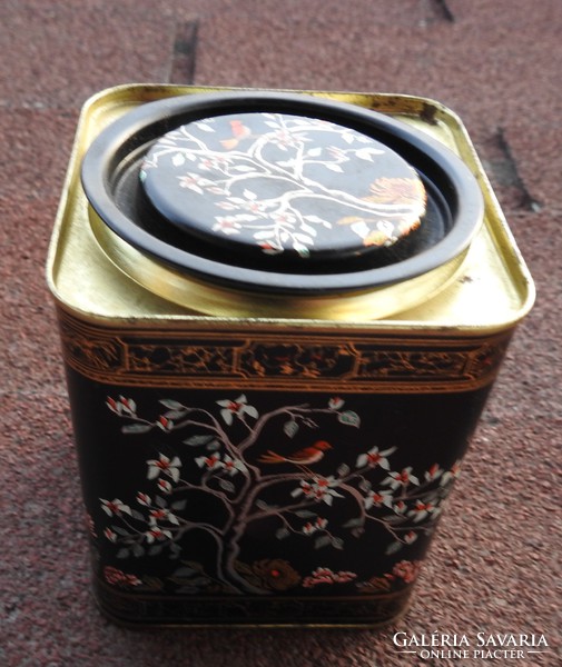 Régi bécsi  teás pléh doboz japán mintával