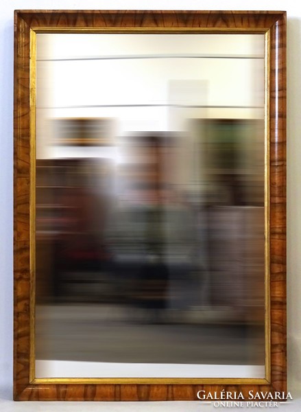 1D869 Antik hatalmas Biedermeier tükör vastagon furnérozott keretben (1850-70 körüli darab)