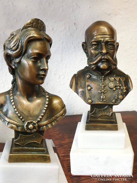 József Ferenc sissy, Empress Elizabeth Wittelsbach, Queen of Hungary bust in a pair