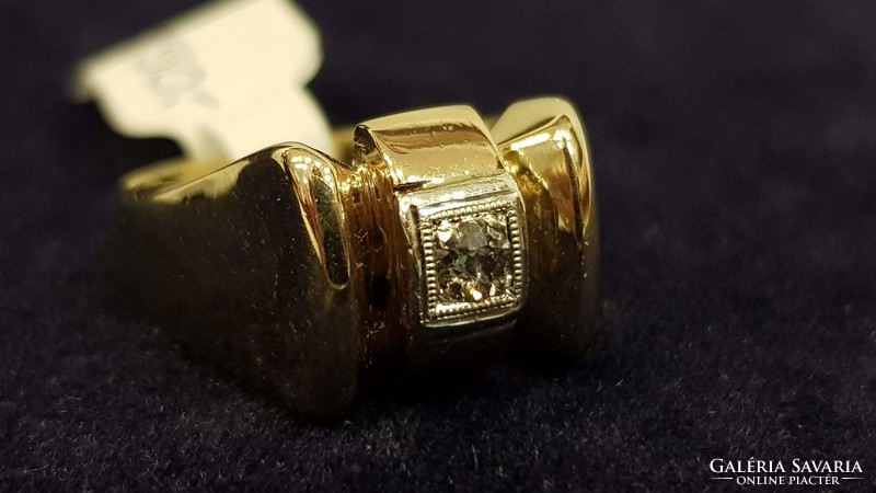 Very beautiful, old, showy diamond, brill 14k gold ring