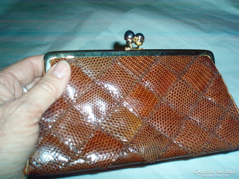 Vintage brown lizard small bag