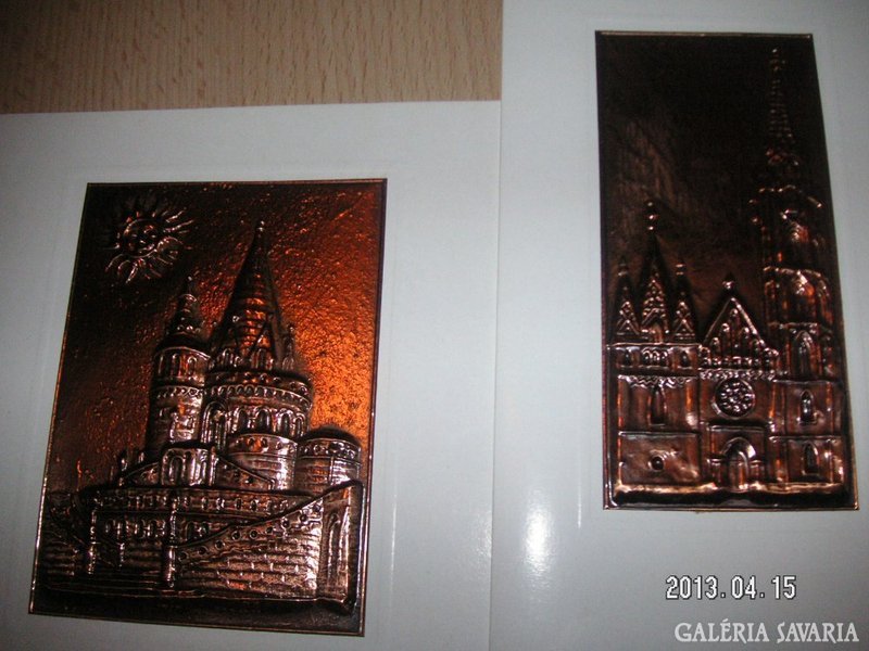 Budapest postcards, made of copper plate