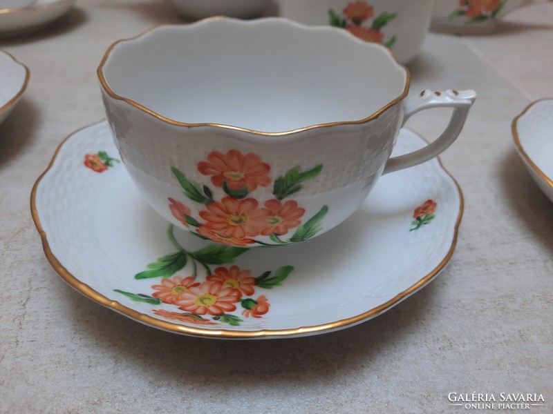 Herend orange map pattern porcelain tea set tea set