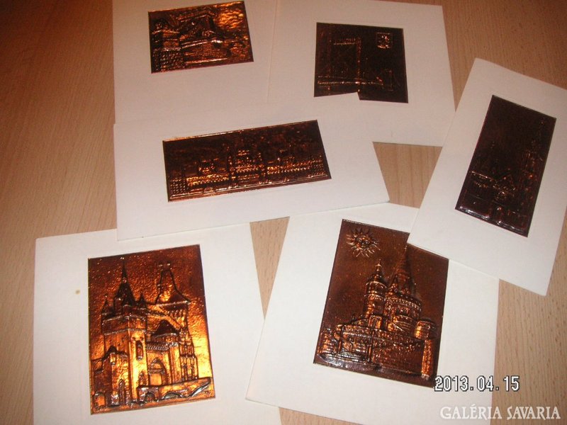 Budapesti    képeslapok , vörösréz lemezből