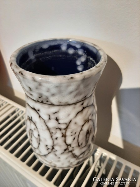 Ikebana kerámia  retro váza 16 cm