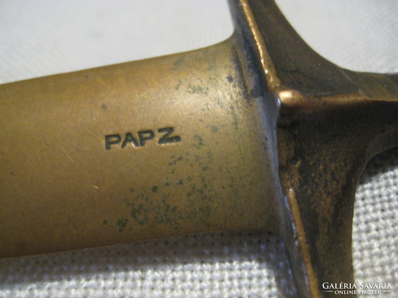 Papp z. . Art paper cutter made of copper, signed 37 cm
