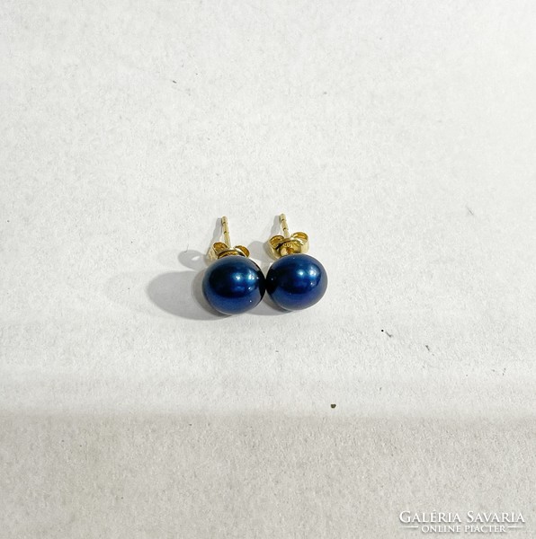 Wonderful blue pearl earrings - 14k gold - 2.13G