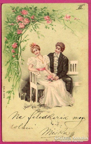 E - 013 - - - 1901 greetings in love
