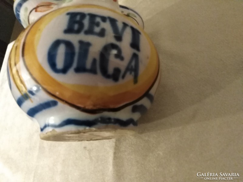 BEVI OLGA - marche majolika edény a 19. század elejéről