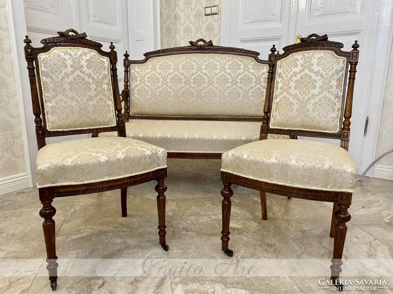Neoclassical small living room set approx. 1870