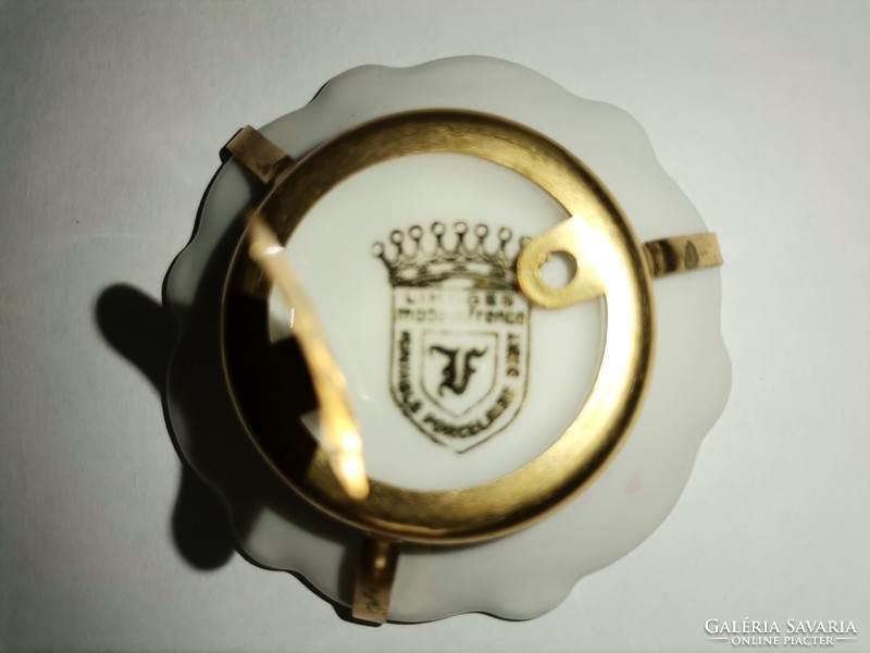 Szép eredeti Limoges porcelán mini tányér dísztányér életkép zsáner jelenet