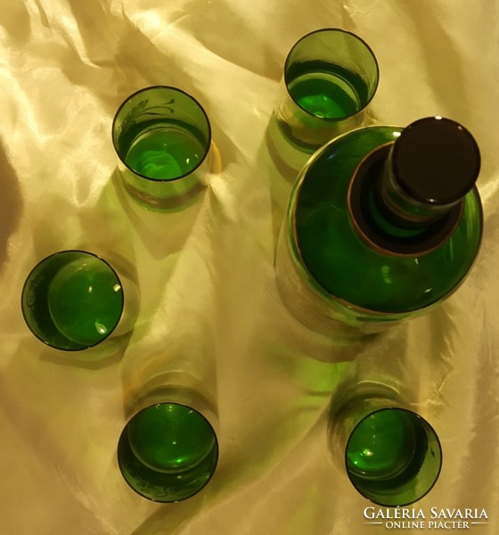 BOHÉMIA Zöld boros készlet 6 db-os