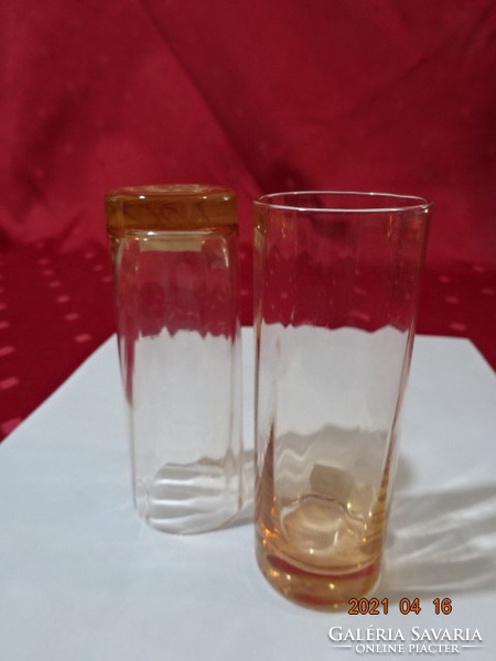 Glass brandy glass - two pieces, sold together, champagne color, height 10 cm. He has!