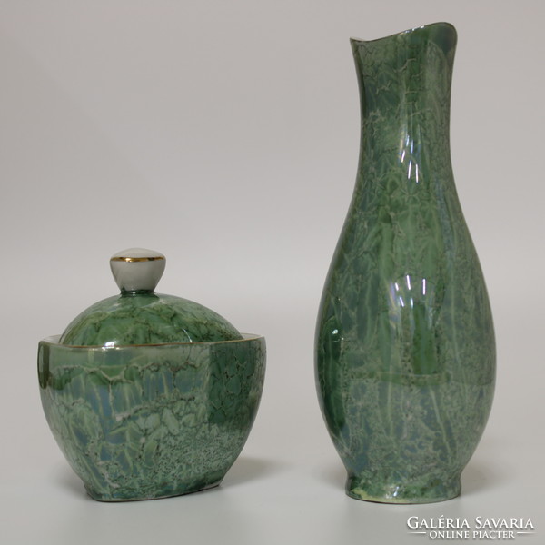 Porcelán váza és ékszerdoboz szett, váza és talizmán doboz