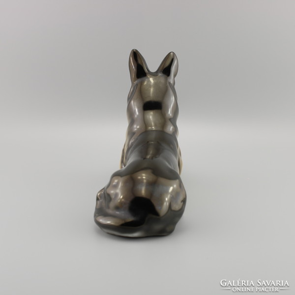 Dog porcelain figurine, vintage sculpture.