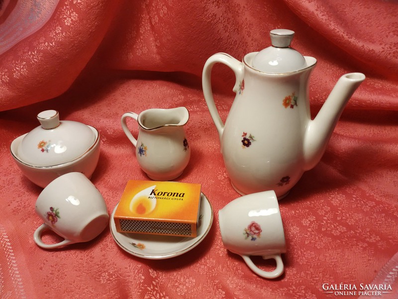 Hollóház porcelain mini coffee set, dollhouse accessories