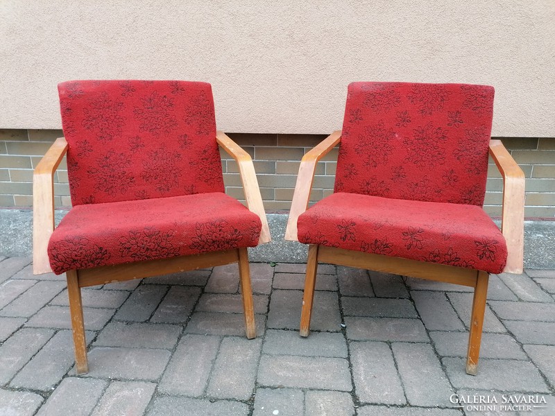2 darab Mid century design csehszlovák fotel 1968,friss dizájn,könnyű kecses darab,ujjávarázslásra