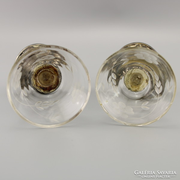 Ritka Antik Pálinkás pohár , Vintage lövéses / likőrös poharak  , Shot Glasses