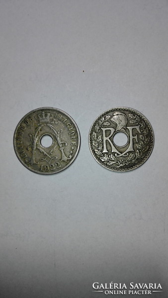 1922 belga és francia 25 centimes