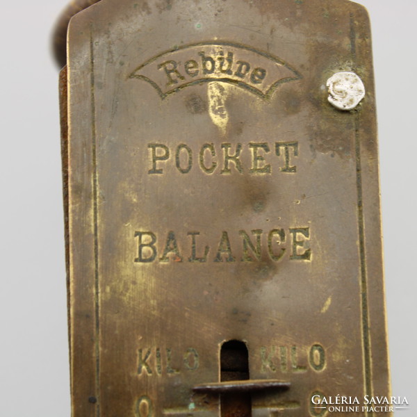 Antique pocket scale, vintage spring scale,