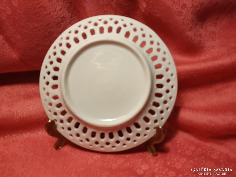 Antik porcelán dísztányér, gyűrűs tányér