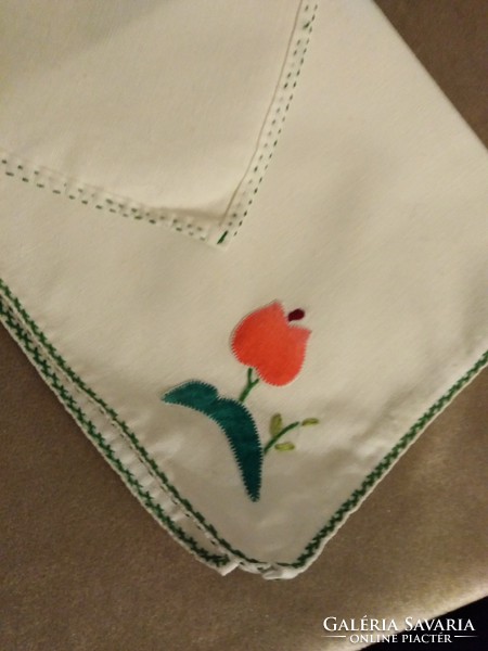 Hand-stitched, embroidered, linen handkerchief (2 pcs.)