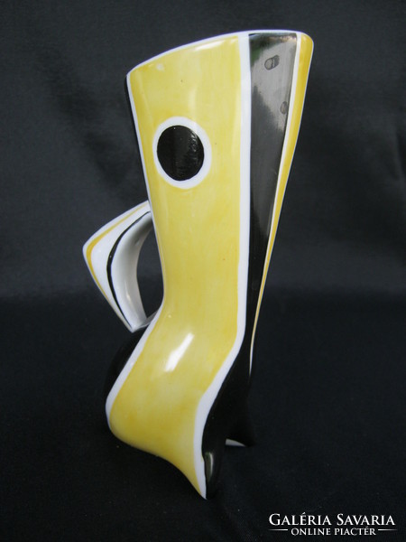 Zsolnay porcelán sárga-fekete art deco váza