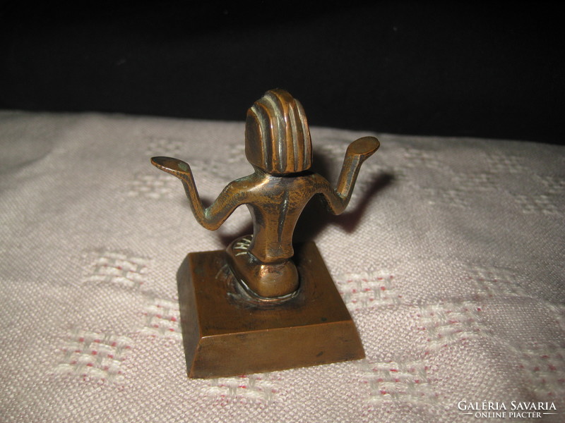 Egyptian pharaoh, bronze figurine, from the 60s, 5.2 x 6 cm