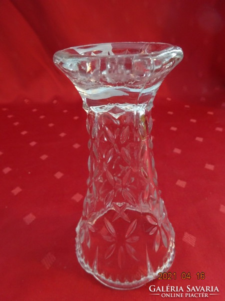 Glass vase, hexagonal bottom, height 12.5 cm. He has!
