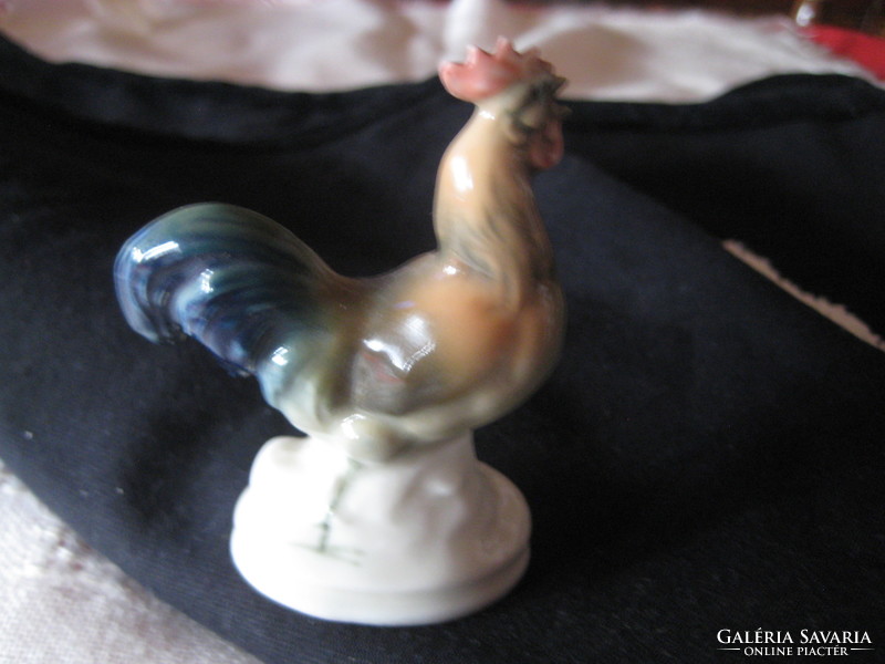 Ens. Porcelain rooster 5 x 7 cm