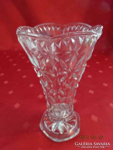 Glass vase, hexagonal bottom, height 12.5 cm. He has! Jokai.
