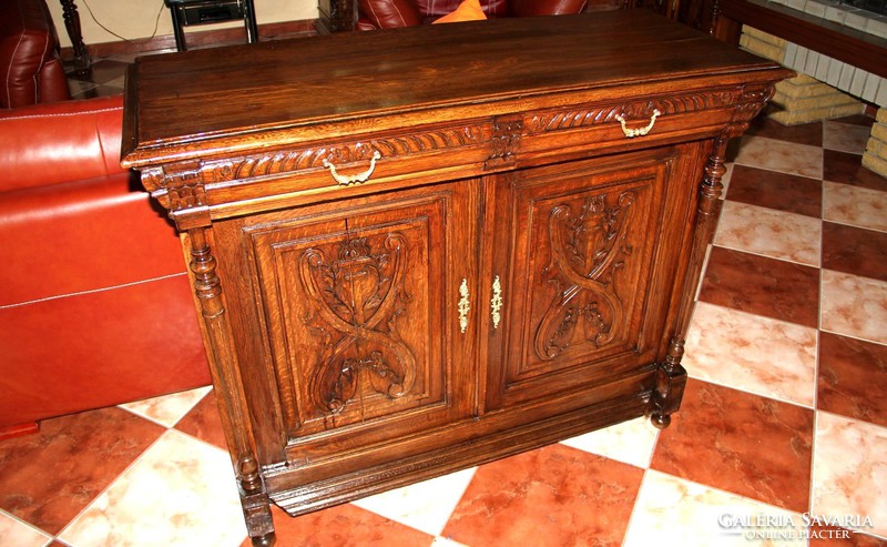 Pewter carved chest of drawers