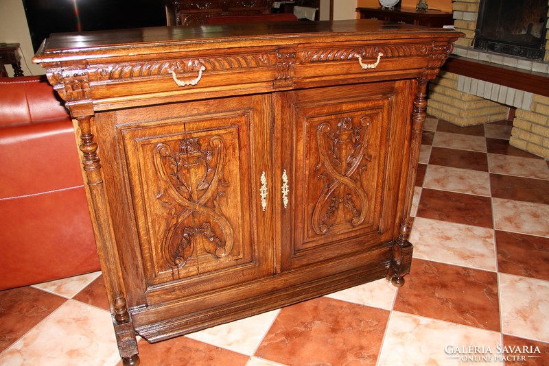 Pewter carved chest of drawers