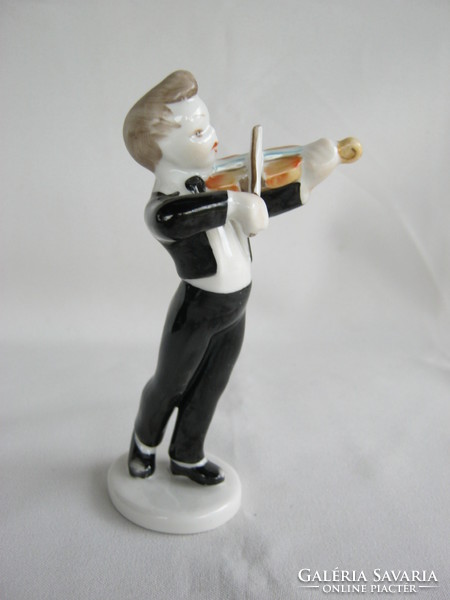 Hollóházi porcelán hegedűs prímás fiú