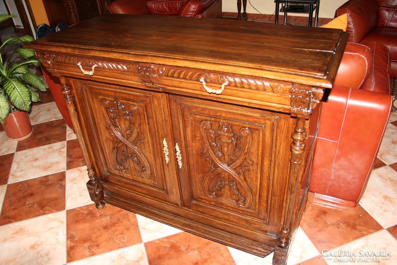 Pewter carved chest of drawers