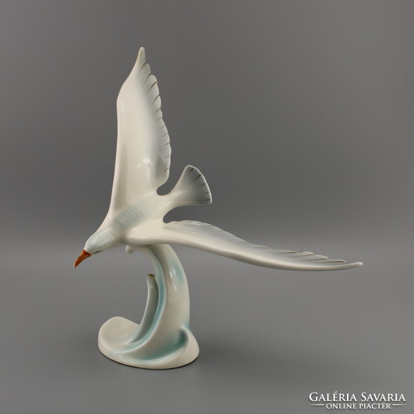 Sirály porcelán figura, Albatross, Vintage madár figura