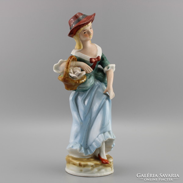 Nő porcelán szobor, régi vintage szobor