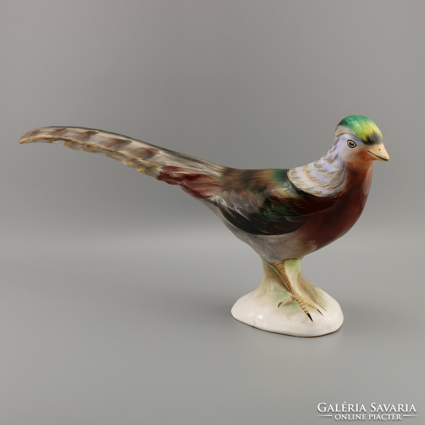 Pheasant porcelain figure, vintage pheasant sculpture.